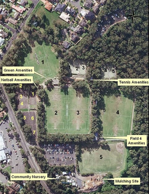 aerial view of Ted Horwood Reserve